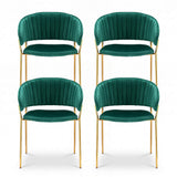 Artiss Dining Chairs Set of 4 Velvet Hollow Armchair Green