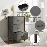 Artiss Set of 2 Chest of 3 Drawers Storage Dresser Tallboy Grey