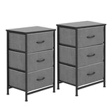 Artiss Set of 2 Chest of 3 Drawers Storage Dresser Tallboy Grey