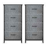 Artiss Set of 2 Chest of 4 Drawers Storage Dresser Tallboy Grey