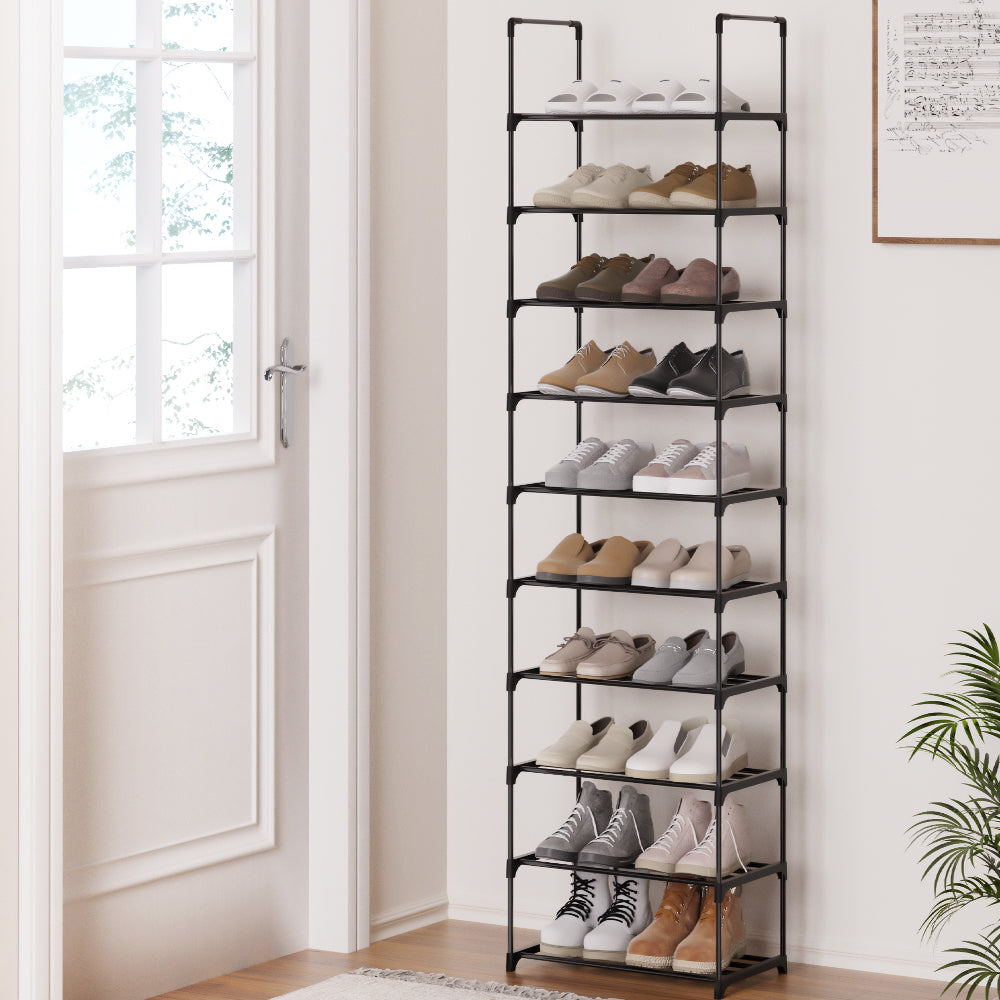 Artiss Shoe Rack DIY Stackable 10-tier Black Dunn