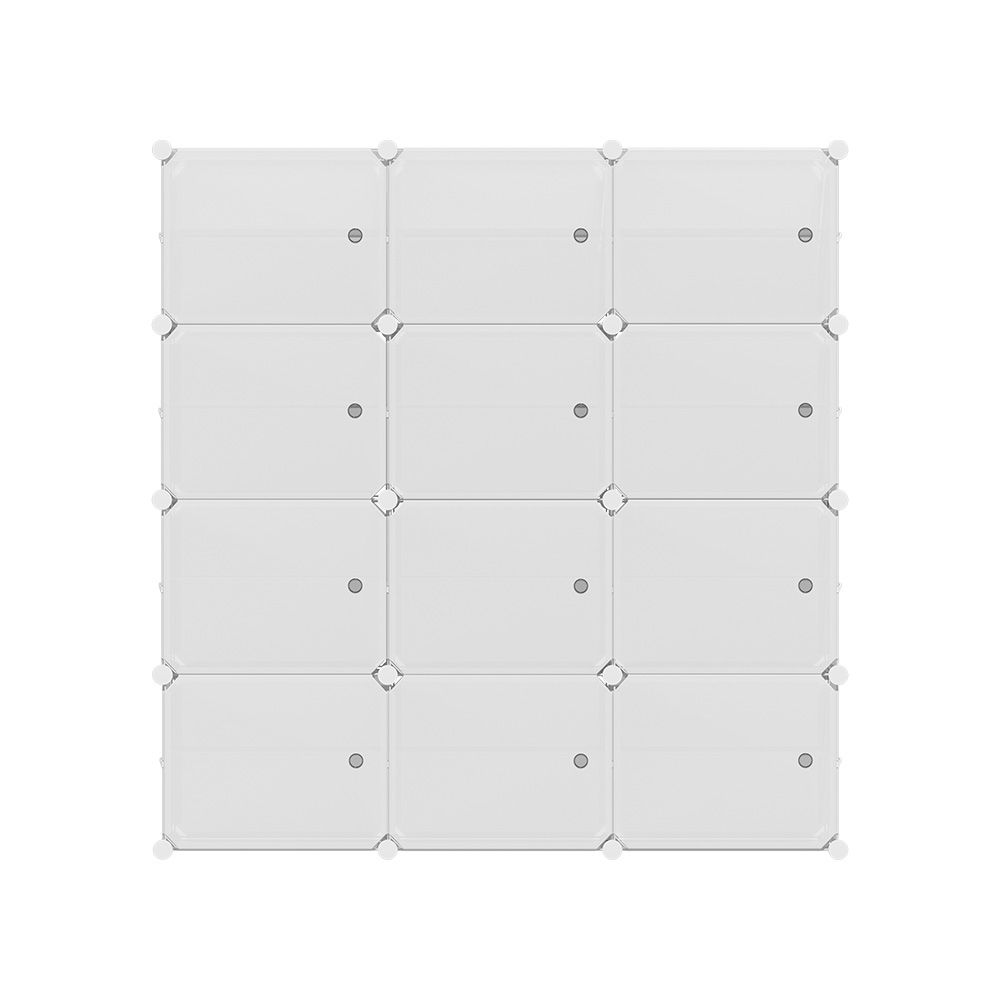 Artiss Shoe Rack DIY 12 Storage Cube Stackable White