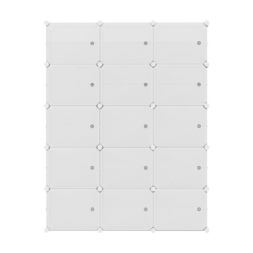 Artiss Shoe Rack Storage Cabinet DIY 15 Storage Cube Stackable White