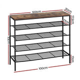 Artiss Shoe Rack 5-tier 25 Pairs Walnut Bob