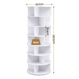 Artiss 7 Tier 360° Rotating Shoe Rack Storage Display Shelf White