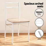 Artiss Dining Table and Chairs Set 5pcs Foldable Kitchen Furniture Natural White