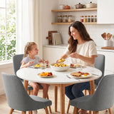 Artiss Round Dining Table and Chairs Set 5pcs Compact Kitchen Furniture White Natural Wood & Grey