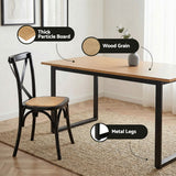 Artiss Dining Table and Chairs Set 5PCS Industrial 4 Black Rattan Chairs for Kitchen, Dining Room, Café