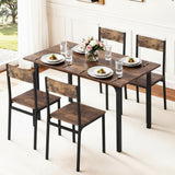 Artiss Dining Table and Chairs Set of 5 Compact Kitchen Furniture Rustic Brown