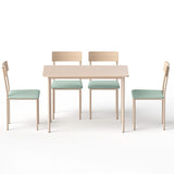 Artiss Dining Table and Chairs Set of 5 Compact Kitchen Furniture Natural Light Green