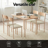 Artiss Dining Table and Chairs Set of 5 Compact Kitchen Furniture Natural Beige