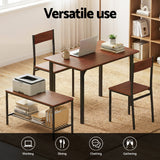 Artiss Dining Table and Chairs Set of 4 Storage Bench Kitchen Furniture Walnut