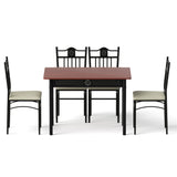 Artiss Dining Table and Chairs Set of 5 Compact Kitchen Furniture Upholstered