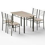 Artiss Dining Table and Chairs Set of 5 Compact Kitchen Furniture Modern Oak