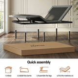 Artiss Queen Bed Frame and Giselle Bedding Queen Memory Foam Mattress Set, Electric Bed Base with Zero Gravity & 7 Zone Cooling Comfort for Back Pain Relief, Black & Grey, 15cm Thickness