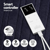 Giselle Electric Throw Rug Double Size 200x180cm Coral Fleece Heated Blanket Charcoal