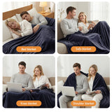 Giselle Electric Throw Rug Double Size 200x180cm Coral Fleece Heated Blanket Charcoal