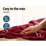 Giselle Electric Throw Heated Blanket Fleece Red