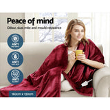Giselle Electric Throw Heated Blanket Fleece Red