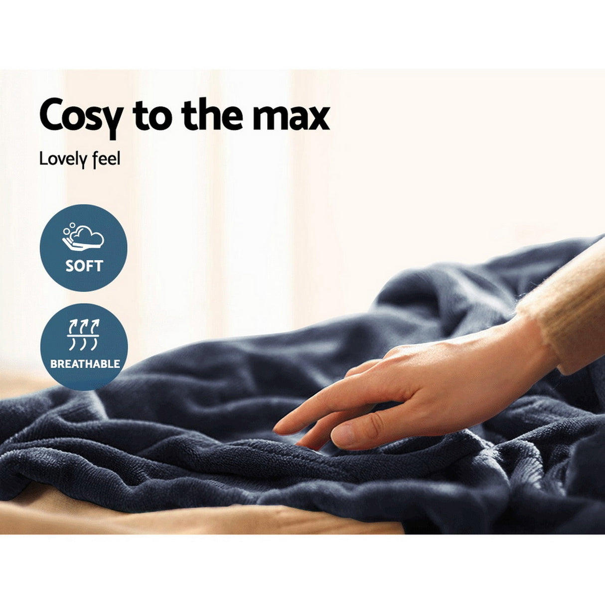 Giselle Bedding Heated Electric Throw Fleece Sunggle Blanket Washable Charcoal