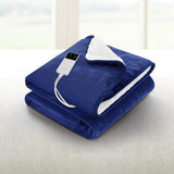 Giselle Electric Throw Heated Blanket Washable Snuggle Flannel Winter Navy