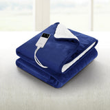 Giselle Electric Throw Heated Blanket Washable Snuggle Flannel Winter Navy