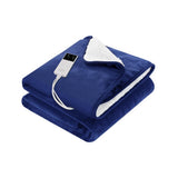 Giselle Electric Throw Heated Blanket Washable Snuggle Flannel Winter Navy