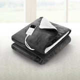 Giselle Electric Throw Heated Blanket Washable Snuggle Flannel Winter Grey