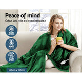 Giselle Electric Throw Heated Blanket Washable Snuggle Flannel Winter Green