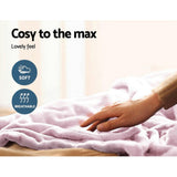 Giselle Electric Throw Heated Blanket Fleece Pink