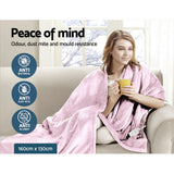 Giselle Electric Throw Heated Blanket Fleece Pink