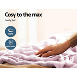 Giselle Electric Throw Heated Blanket Fleece Pink