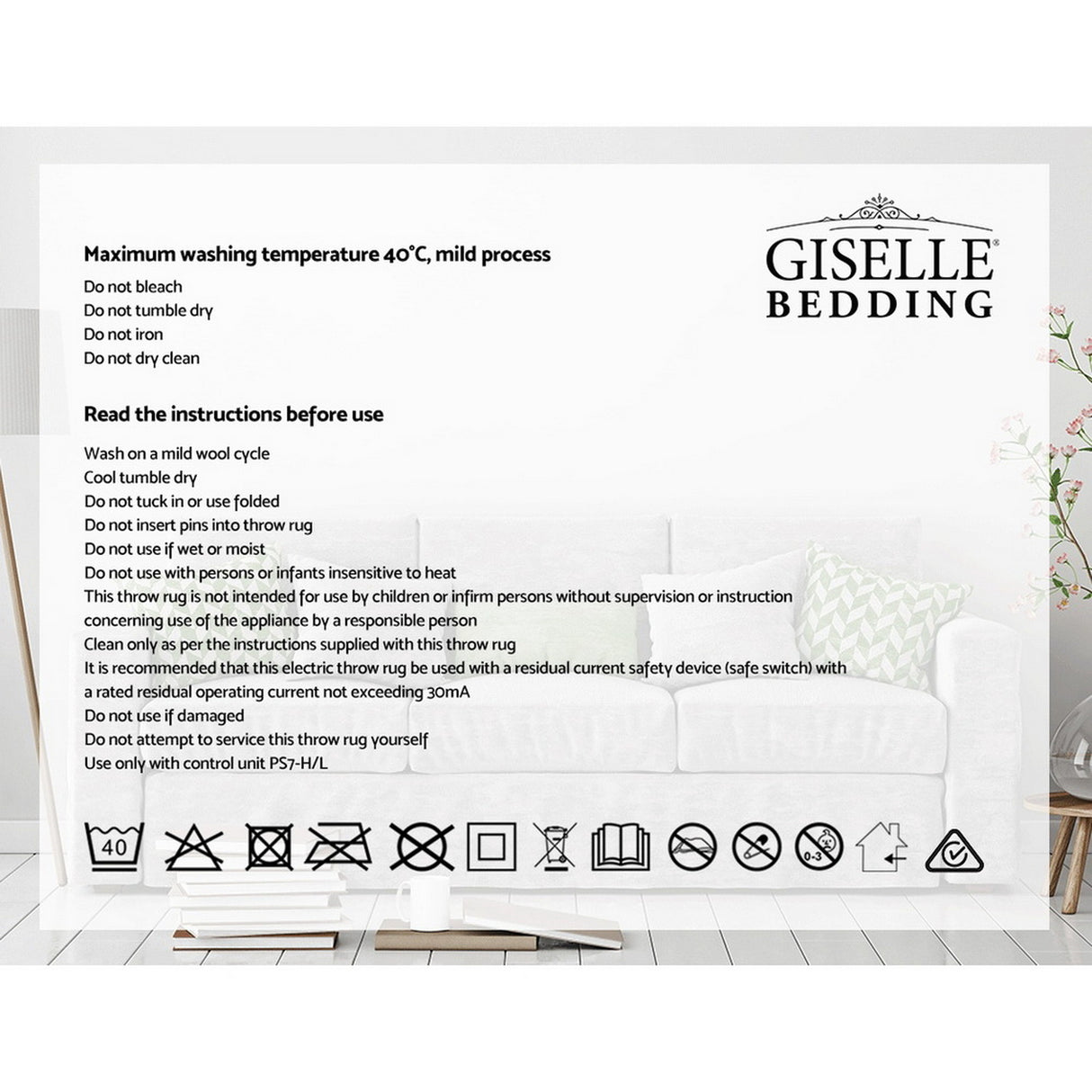 Giselle Electric Throw Heated Blanket Fleece Pink