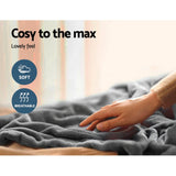 Giselle Bedding Heated Electric Throw Fleece Sunggle Blanket Washable Silver