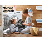 Giselle Bedding Heated Electric Throw Fleece Sunggle Blanket Washable Silver