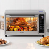 Devanti 48L Convection Oven Electric Fryer Bake Grill Ovens Benchtop 2000W Silver