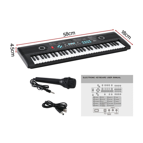 Alpha 61-Key Digital Piano Keyboard Electric Kids Gift Black