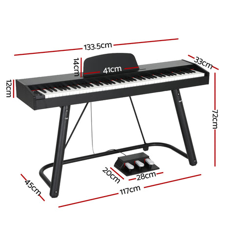 Alpha 88 Keys Electronic Piano Keyboard Digital Electric w/ Stand Semi-Weighted