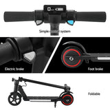 Electric Scooter 130W 16KM/H LED Light Folding Portable Riding Commuter Black