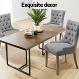 Artiss Dining Chairs Set of 4 Linen French Provincial Grey