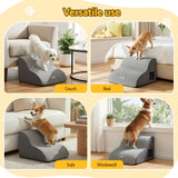i.Pet Dog Ramp 2 Steps For Small Dogs Bed Sofa Car Foam Non-Slip Pet Cat Stairs