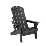 Gardeon Outdoor Chairs Folding Adirondack Beach Chair HDPE Sun Lounge Patio Furniture Garden Black