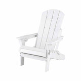 Gardeon Folding Sun Lounger Adirondack Chair Outdoor Lounge Setting HDPE Recliner Footrest White