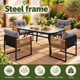 Gardeon 5PC Outdoor Dining Set 120CM Table and Chairs Patio Furniture Garden Cushion