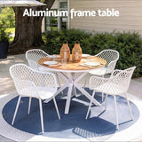Gardeon 5PCS Outdoor Dining Set Table and Chairs Patio Garden Furniture Diamond