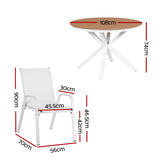 Gardeon 7PCS Outdoor Dining Set Table and Chairs Patio Garden Furniture Steel