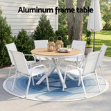 Gardeon 7PCS Outdoor Dining Set Table and Chairs Patio Garden Furniture Steel