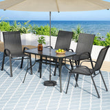 Gardeon 5PC Outdoor Dining Set Table and Chairs Patio Furniture Bistro Set Garden Black