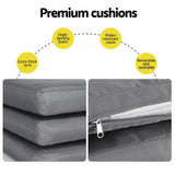 Gardeon Outdoor Dining Set 5 Piece Aluminum Extendable Table Setting Black