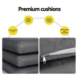 Gardeon Outdoor Dining Set 5 Piece Aluminum Extendable Table Setting White